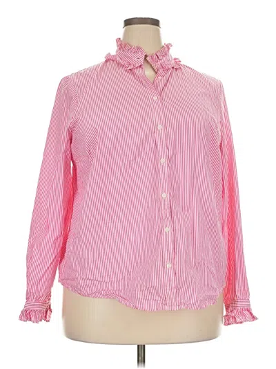 Pre-owned Jcrew Long Sleeve Blouse In Pink