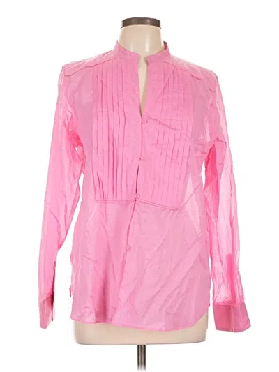 Pre-owned Jcrew Long Sleeve Blouse In Pink