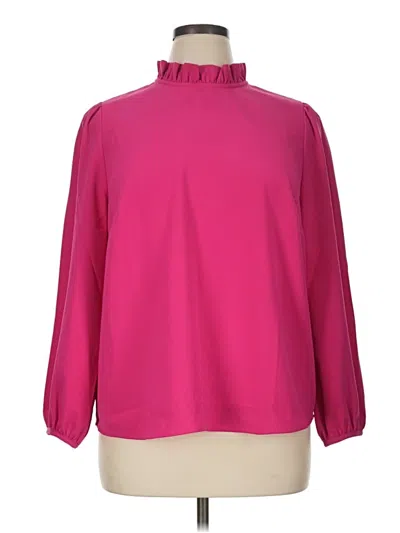 Pre-owned Jcrew Long Sleeve Blouse In Pink