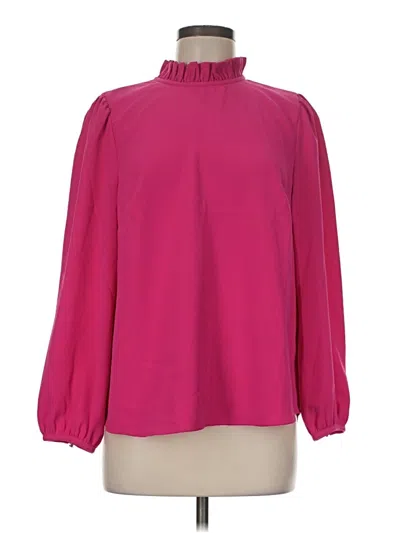 Pre-owned Jcrew Long Sleeve Blouse In Pink