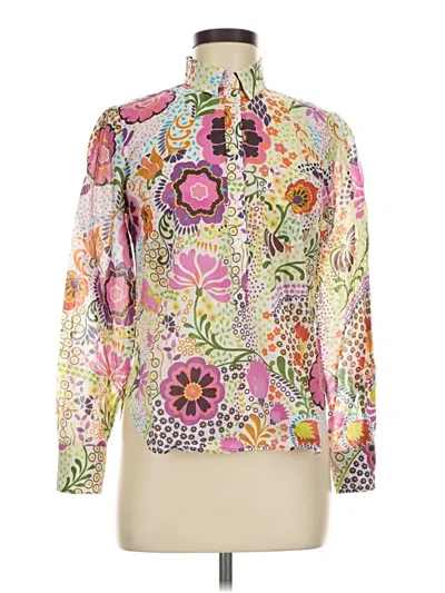 Pre-owned Jcrew Long Sleeve Blouse In Pink