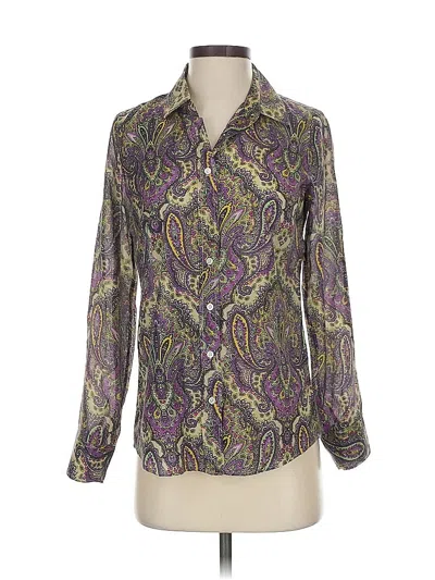 Pre-owned Jcrew Long Sleeve Blouse In Purple