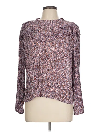 Pre-owned Jcrew Long Sleeve Blouse In Purple