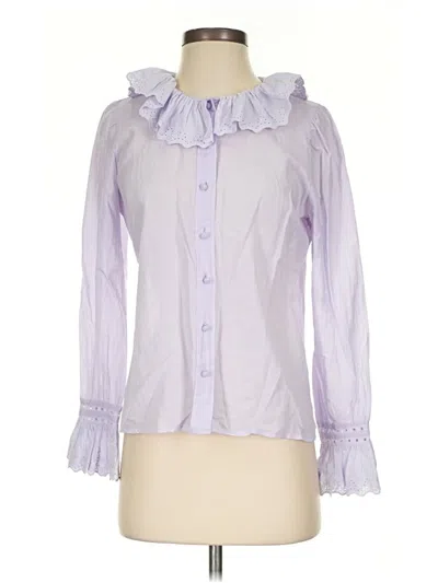 Pre-owned Jcrew Long Sleeve Blouse In Purple