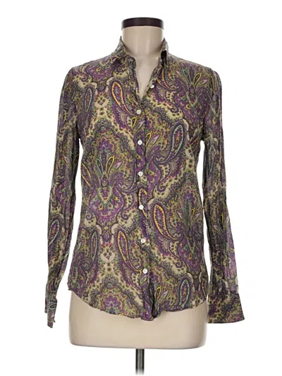 Pre-owned Jcrew Long Sleeve Blouse In Purple