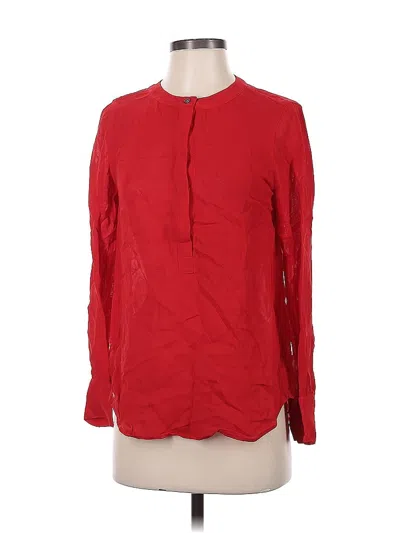 Pre-owned Jcrew Long Sleeve Blouse In Red