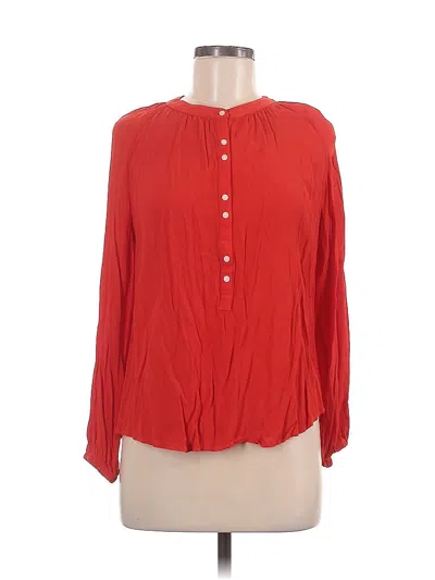 Pre-owned Jcrew Long Sleeve Blouse In Red