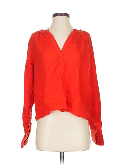 Pre-owned Jcrew Long Sleeve Blouse In Red