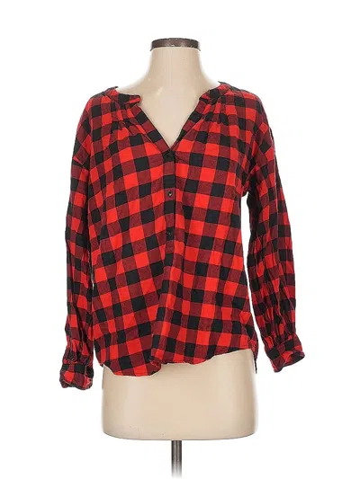 Pre-owned Jcrew Long Sleeve Blouse In Red