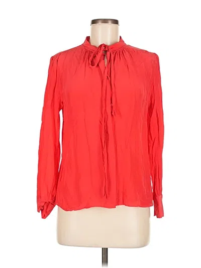 Pre-owned Jcrew Long Sleeve Blouse In Red