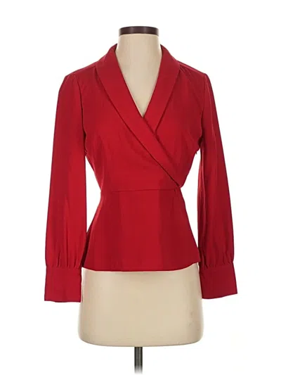 Pre-owned Jcrew Long Sleeve Blouse In Red