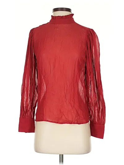 Pre-owned Jcrew Long Sleeve Blouse In Red