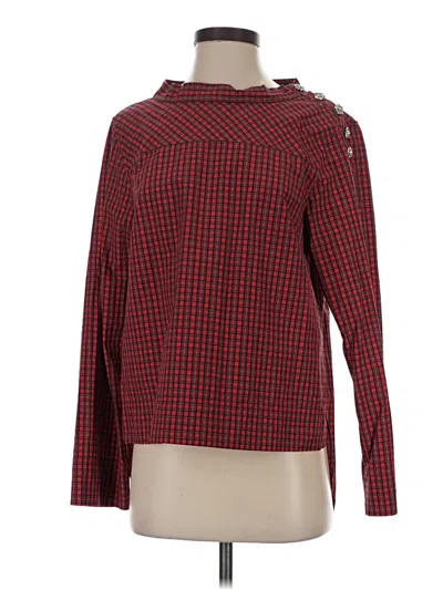 Pre-owned Jcrew Long Sleeve Blouse In Red