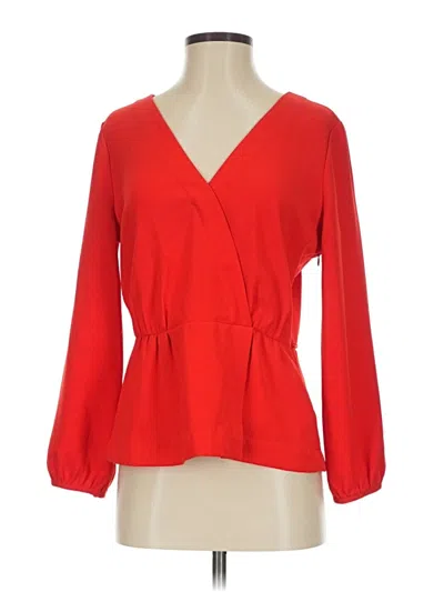 Pre-owned Jcrew Long Sleeve Blouse In Red