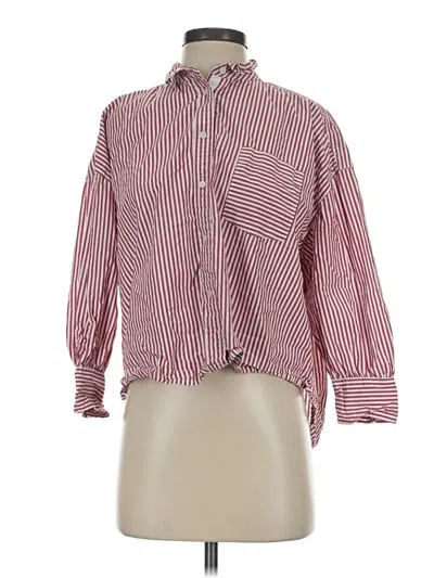 Pre-owned Jcrew Long Sleeve Blouse In Red