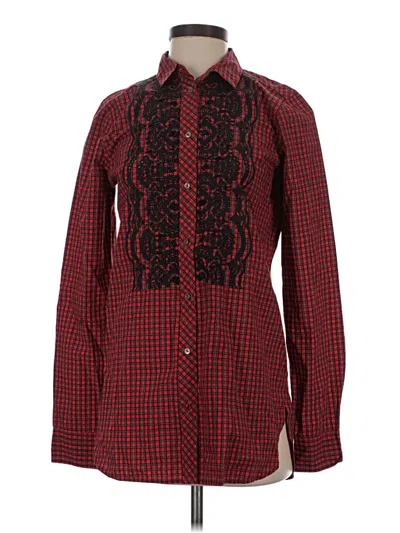 Pre-owned Jcrew Long Sleeve Blouse In Red