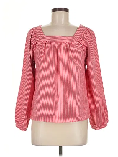 Pre-owned Jcrew Long Sleeve Blouse In Red