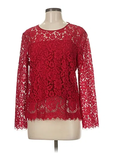Pre-owned Jcrew Long Sleeve Blouse In Red