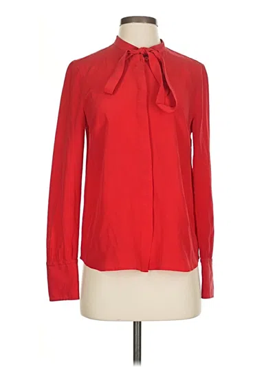 Pre-owned Jcrew Long Sleeve Blouse In Red