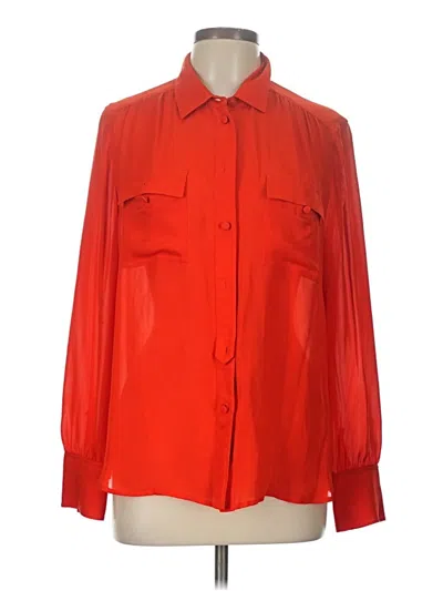 Pre-owned Jcrew Long Sleeve Blouse In Red