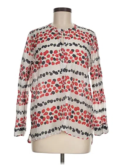 Pre-owned Jcrew Long Sleeve Blouse In Red