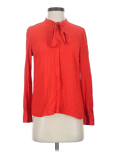 Pre-owned Jcrew Long Sleeve Blouse In Red