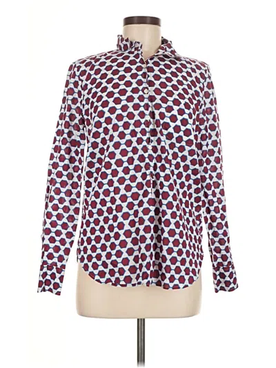 Pre-owned Jcrew Long Sleeve Blouse In Red