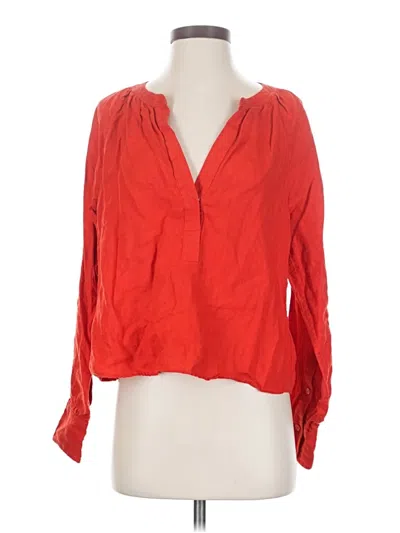 Pre-owned Jcrew Long Sleeve Blouse In Red