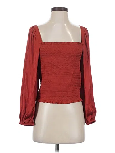 Pre-owned Jcrew Long Sleeve Blouse In Red