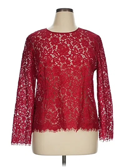 Pre-owned Jcrew Long Sleeve Blouse In Red