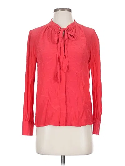 Pre-owned Jcrew Long Sleeve Blouse In Red
