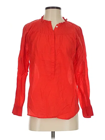 Pre-owned Jcrew Long Sleeve Blouse In Red