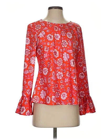 Pre-owned Jcrew Long Sleeve Blouse In Red