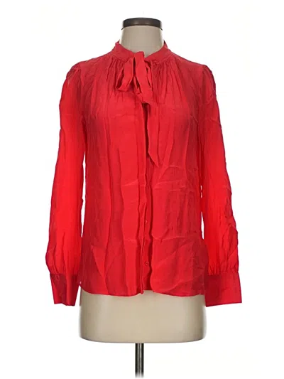 Pre-owned Jcrew Long Sleeve Blouse In Red
