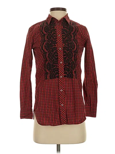 Pre-owned Jcrew Long Sleeve Blouse In Red