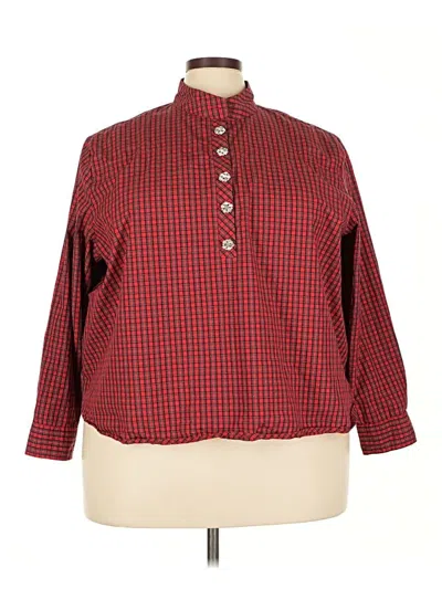 Pre-owned Jcrew Long Sleeve Blouse In Red