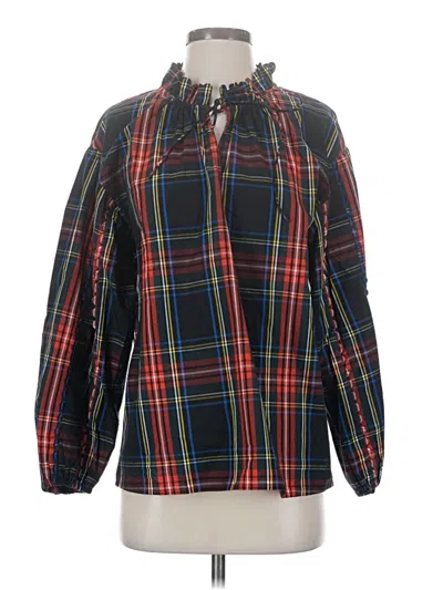 Pre-owned Jcrew Long Sleeve Blouse In Red