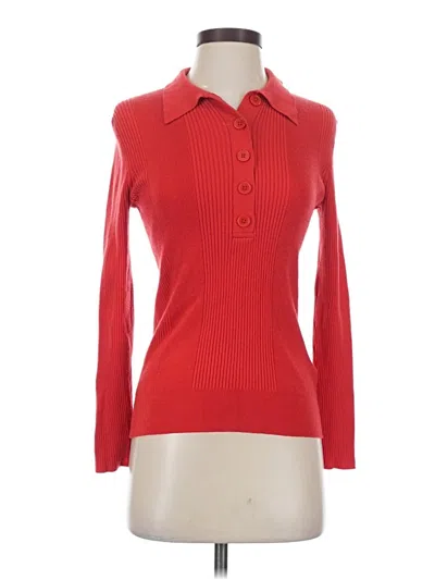 Pre-owned Jcrew Long Sleeve Blouse In Red