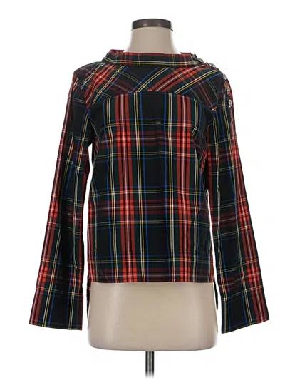 Pre-owned Jcrew Long Sleeve Blouse In Red