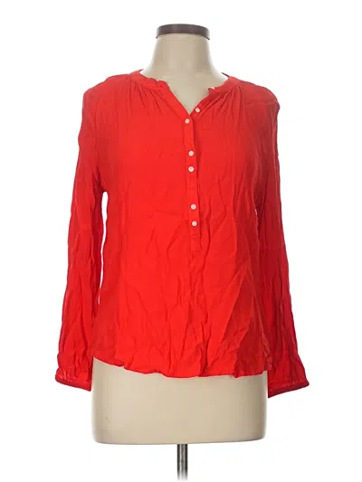 Pre-owned Jcrew Long Sleeve Blouse In Red