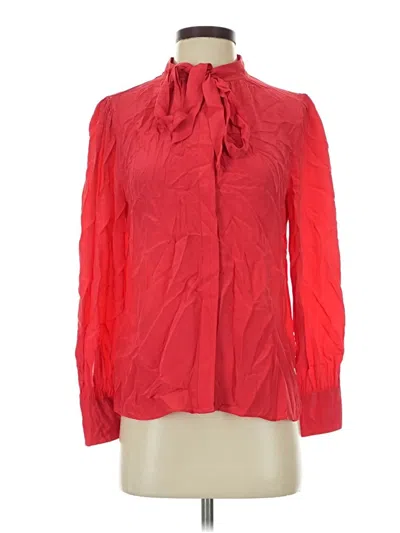 Pre-owned Jcrew Long Sleeve Blouse In Red