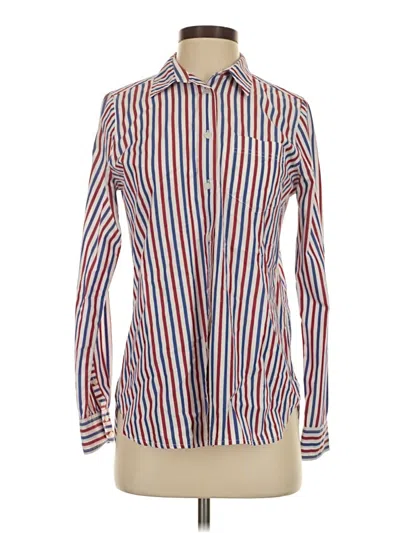 Pre-owned Jcrew Long Sleeve Blouse In Red