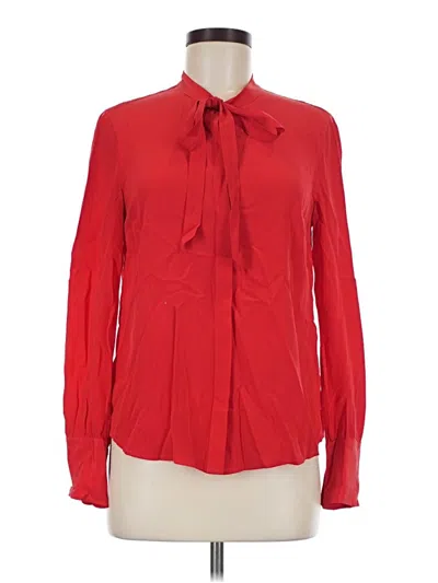 Pre-owned Jcrew Long Sleeve Blouse In Red