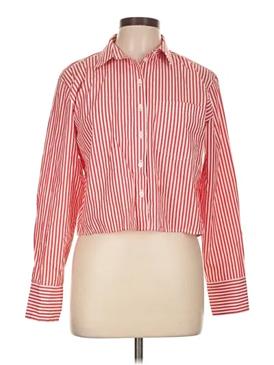 Pre-owned Jcrew Long Sleeve Blouse In Red