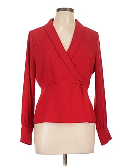 Pre-owned Jcrew Long Sleeve Blouse In Red