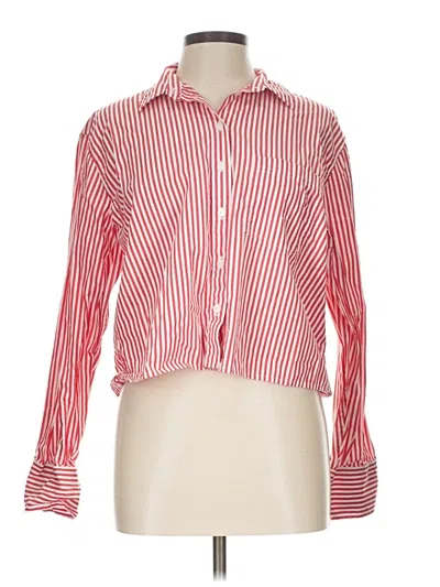 Pre-owned Jcrew Long Sleeve Blouse In Red