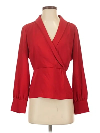 Pre-owned Jcrew Long Sleeve Blouse In Red