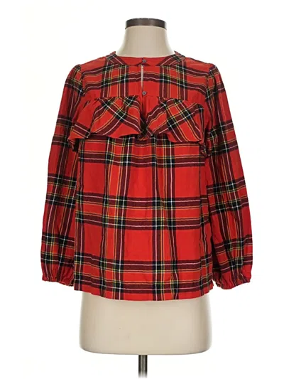 Jcrew Long Sleeve Blouse In Red