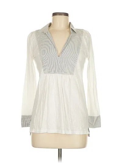 Pre-owned Jcrew Long Sleeve Blouse In Silver