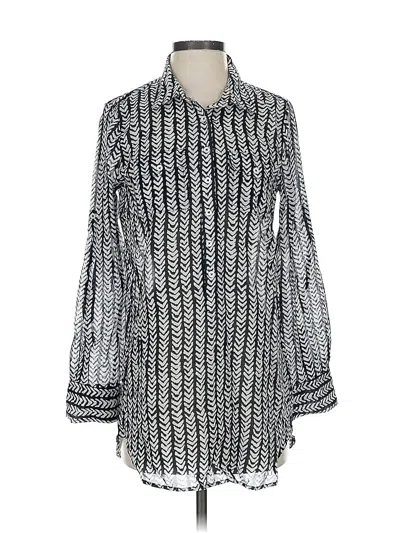 Pre-owned Jcrew Long Sleeve Blouse In Silver